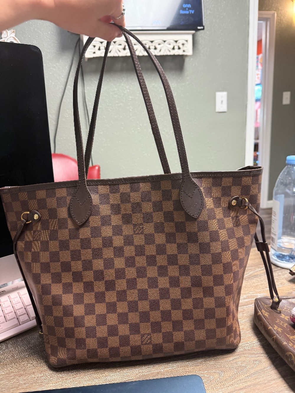 Louis Vuitton Neverfull MM Damier Ebene Tote